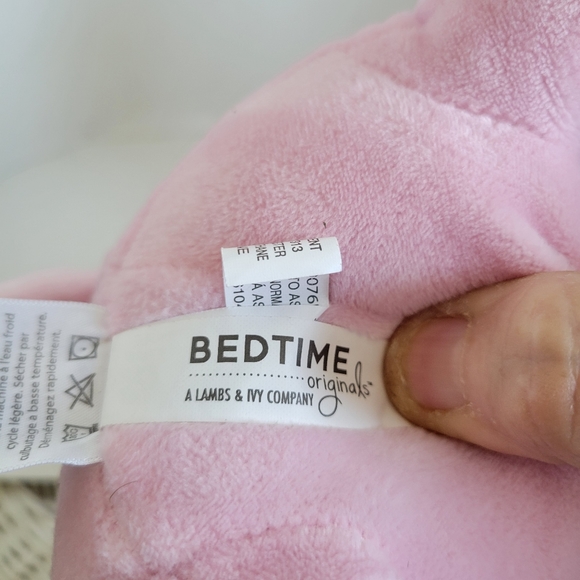 Bedtime Originals Pink Plush Elephant With Gray Ears - Picture 3 of 5